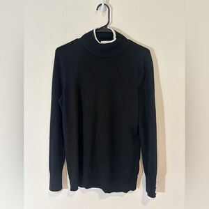 Calvin Klein Women Medium Long Sleeve Black Turtle Neck Sweater Fall Casual